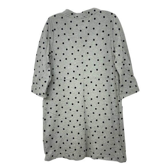 Boden Livia Gray Polkadot Sweatshirt Dress 3/4 sleeves Women's size 12 R - Picture 2 of 7